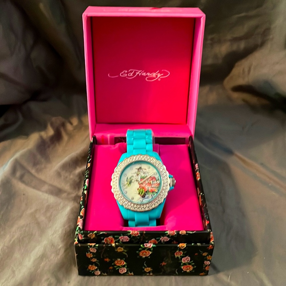 Ed Hardy Teal Watch